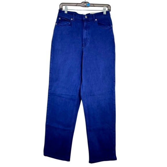 Everlane The Way-High Jean Cobalt Blue Straight Leg High Rise Tall Size 27 NEW
